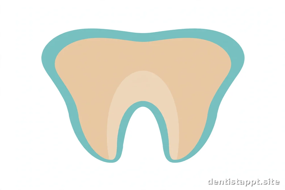 diagram-style illustration of tooth layers