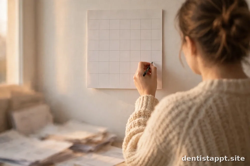 person marking a calendar at home