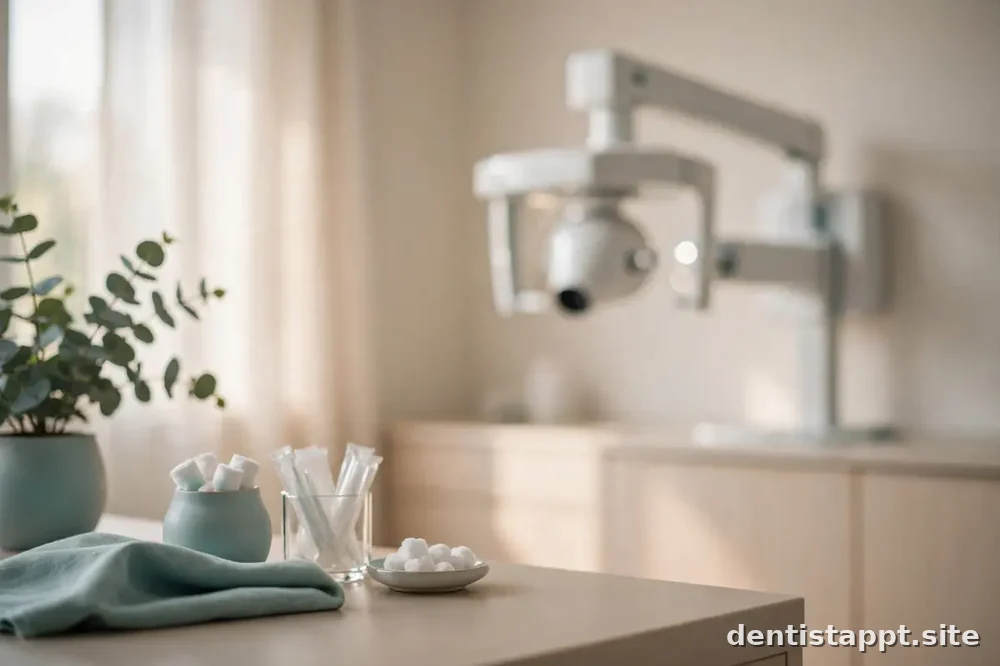 dental X-ray equipment in soft focus