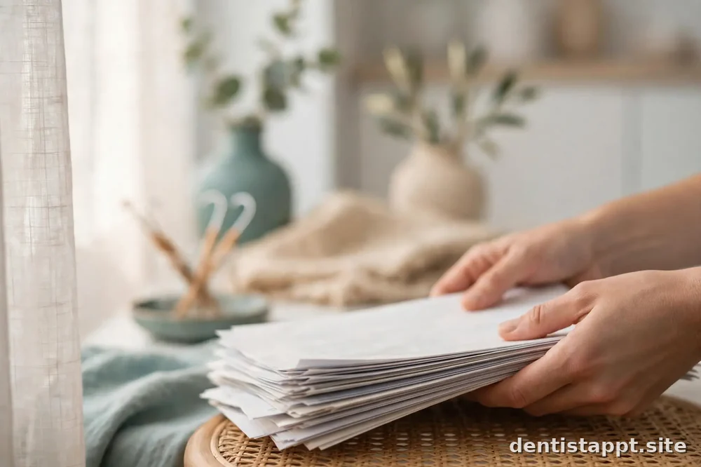 person gathering documents at home