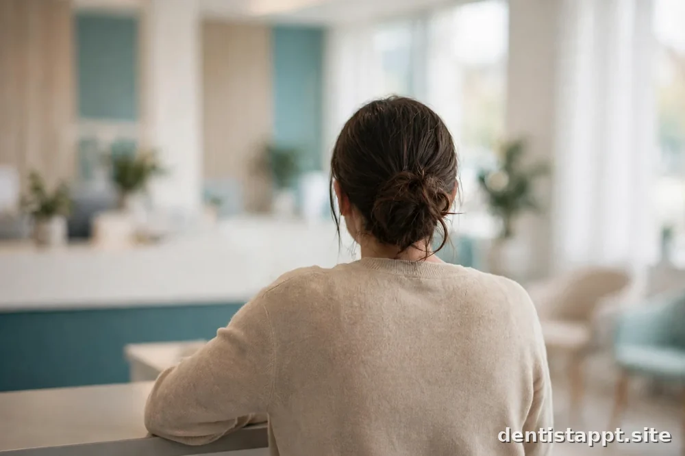 person asking questions at a reception desk